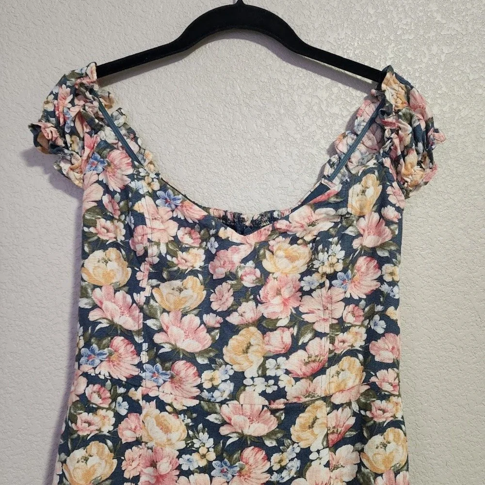 ABERCROMBIE & FITCH Cottagecore Floral Off Shoulder Corset Mini Dress NEW size M